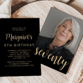 Invitación Foto personalizado Setenta y 70 años de fiesta