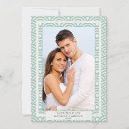 Invitación Foto plana de boda japonesa Seigaiha Save The Date