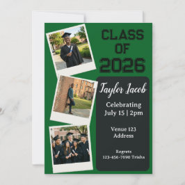 Invitación Foto Polaroid Editable Color Graduación