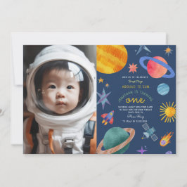 Invitación Foto Primer viaje alrededor del astronauta del sol