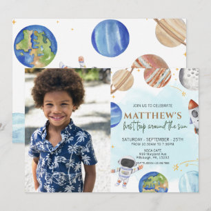 Invitación Foto Primer viaje del Fiesta de cumpleaños por el 