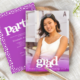 Invitación Foto púrpura moderna fiesta de gradación audaz sim