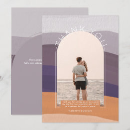 Invitación FOTO rayada de Naranja malvado contemporáneo