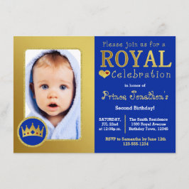 Invitación Foto real de la fiesta del príncipe cumpleaños del
