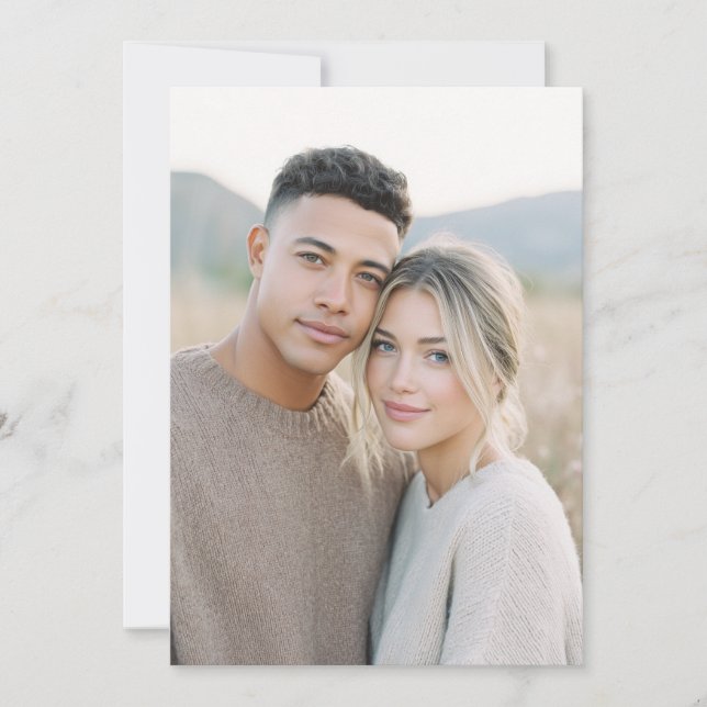 Invitación Foto Realista Beige Suave (Anverso)