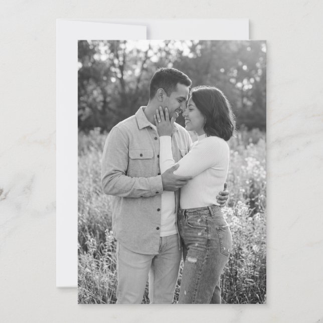 Invitación Foto realista gris íntima (Anverso)