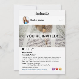 Invitación Foto Redes Sociales Bat Mitzvah o Bar Mitzvah