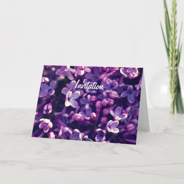 Invitación Foto Regalo de cumpleaños de la flor Lilac (Anverso)