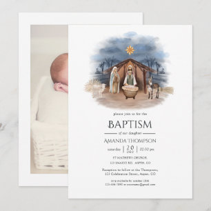 Invitación Foto religiosa de Navidad Natividad nacimiento Jes