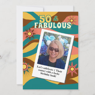 Invitación Foto retro estilo cincuenta años 50 estilo 70