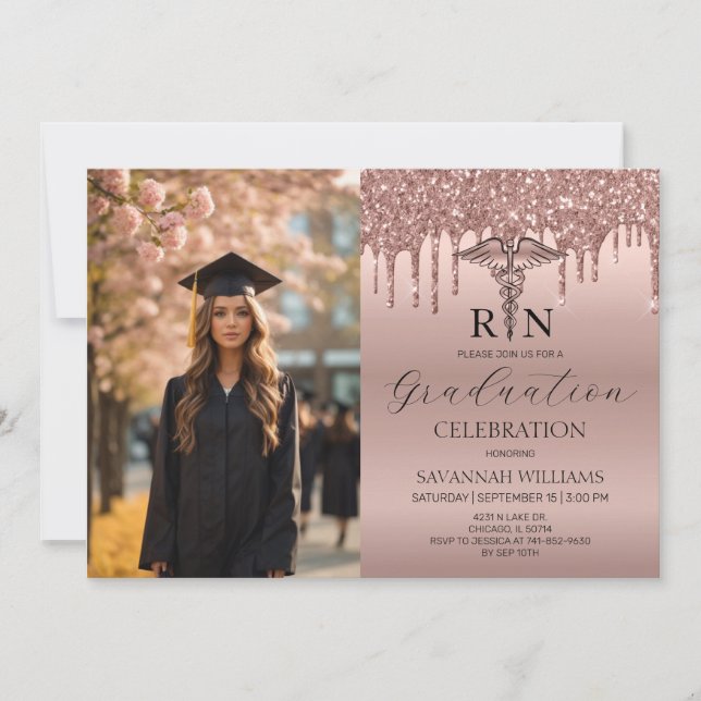 Invitación Foto RN Celebración de Graduación de Enfermería (Anverso)
