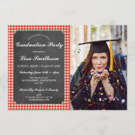 Invitación Foto roja del Bbq de la tiza del control de la