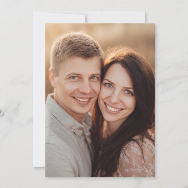 Invitación Foto Romántica Cálida (Anverso)