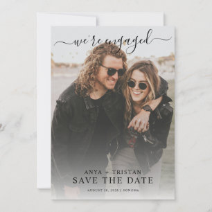 Invitación Foto Romántica de Boda para Guardar la Fecha