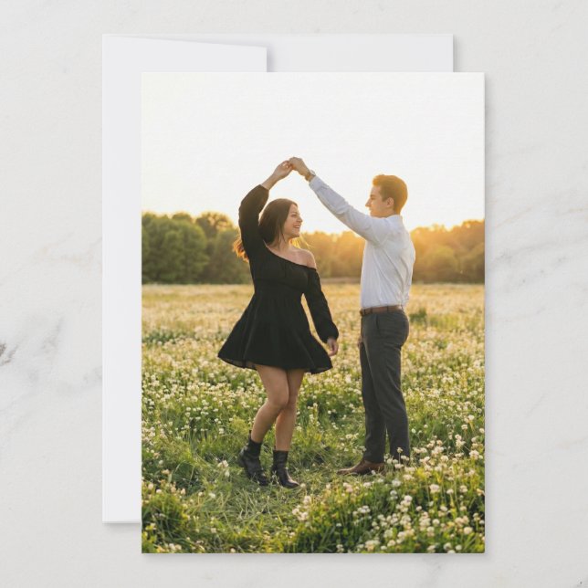 Invitación Foto Romántica de la Hora Dorada (Anverso)