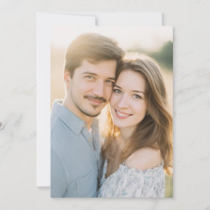 Invitación Foto Romántica de Luz Azul Cálida