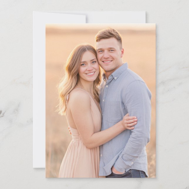 Invitación Foto Romántica de Melocotón Caliente (Anverso)