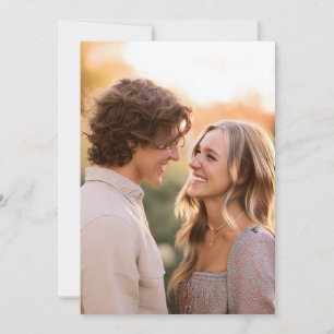 Invitación Foto Romántica de Naranja Cálida