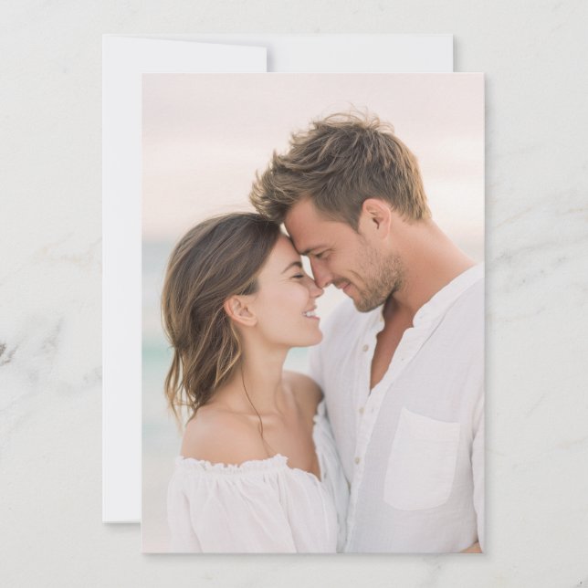 Invitación Foto Romántica de Playa Blanca (Anverso)