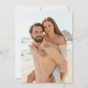 Invitación Foto Romántica de Playa de Melocotón