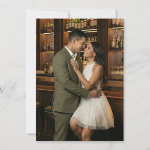 Invitación Foto Romántica de Verde Oliva