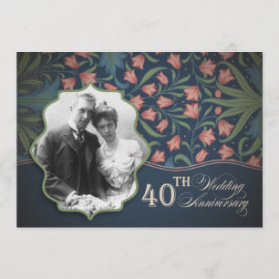 Invitación foto romántica del 40 aniversario