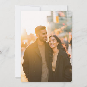 Invitación Foto Romántica Dorada Alegre