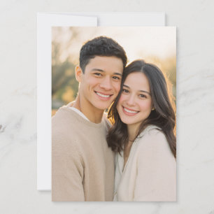 Invitación Foto Romántica en Beige Cálido