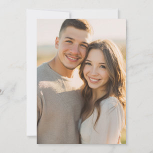 Invitación Foto Romántica en Beige Cálido