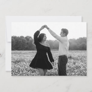Invitación Foto Romántica en Blanco y Negro Serena