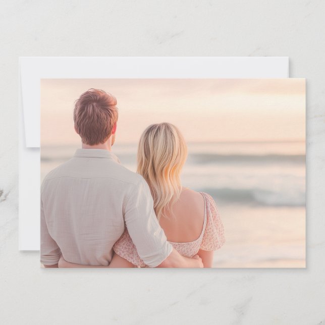 Invitación Foto Romántica Pastel Serena (Anverso)