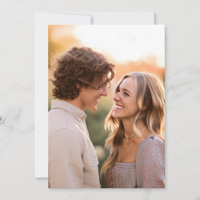 Invitación Foto Romántica Terrenal Alegre (Anverso)