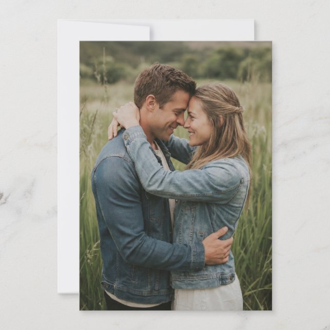 Invitación Foto Romántica Verde Cálida (Anverso)