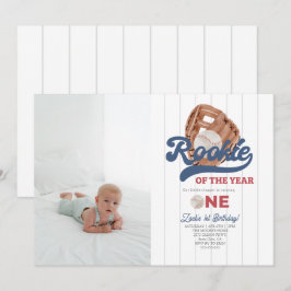 Invitación Foto: Rookie Baseball Glove Boys 1er cumpleaños