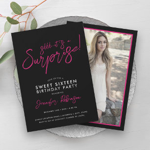 Invitación Foto Rosa Caliente Girona Negra Sorpresa Dulce 16