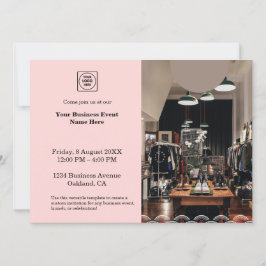 Invitación Foto Rosa Rubor | Evento Empresarial Moderno Simpl