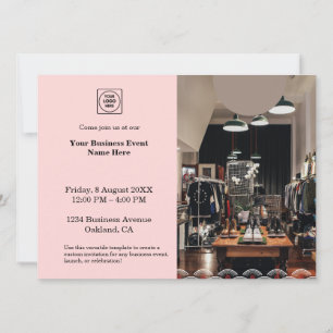 Invitación Foto Rosa Rubor   Evento Empresarial Moderno Simpl