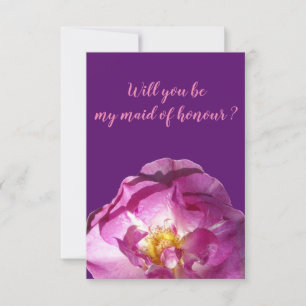 Invitación Foto rosa, ¿Serás mi criada de honor?