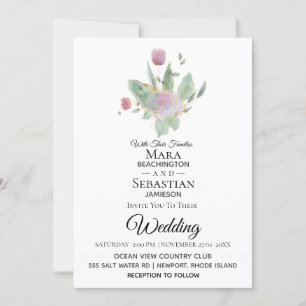 Invitación *~* Foto - RSVP - Boda QR ROSE BOUQUET AR12