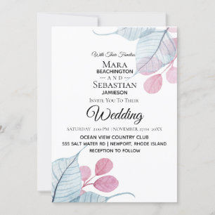 Invitación ~* Foto: RSVP - QR Boda de hojas BOTÁNICAS