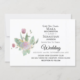 Invitación *~* Foto RSVP - QR ROSE BOUQUET Boda AR12