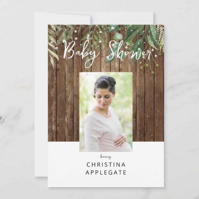 Invitación Foto rusa de mamá para ser Baby Shower (Anverso)