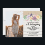Invitación Foto Rustic 21st 30th or 40th Birthday Fiesta Wood<br><div class="desc">Diseño rústico de madera de época. Perfecto para cualquier cumpleaños de edad. Simplemente agregue su foto y cambie el texto para que se ajuste a su fiesta. Se incluye la impresión posterior.</div>