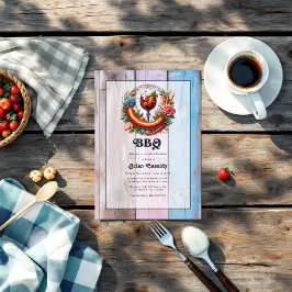 Invitación Foto Rustic BBQ Graduation Party