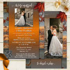 Invitación Foto Rustic Industrial Fall Wedding Reception