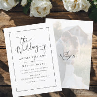 Foto Rustic Script Black White Boda