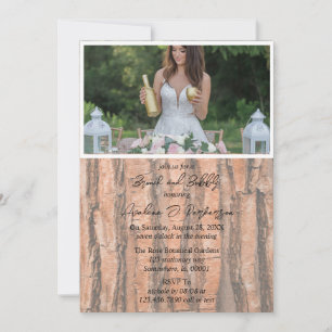 Invitación Foto Rústica del corazón del árbol ilumina Brunch