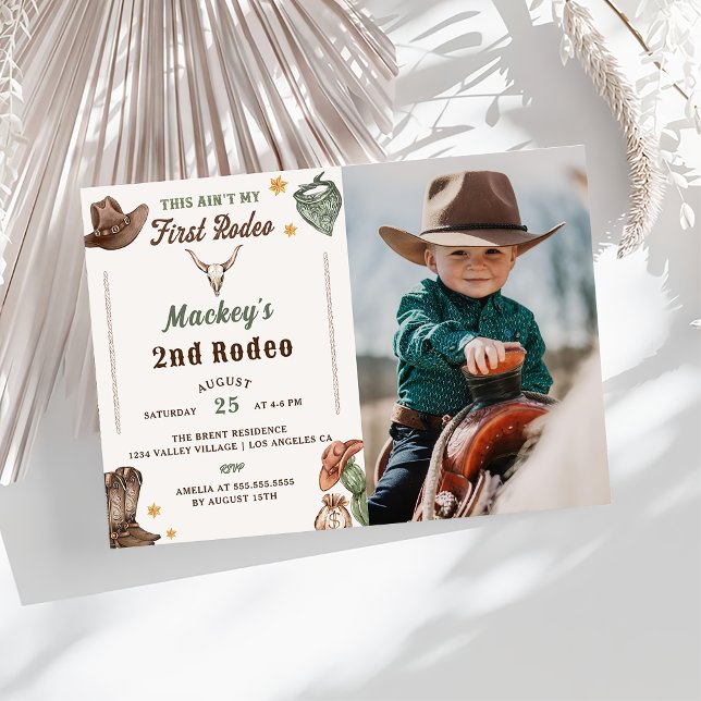 Invitación Foto Rústica del partido de cumpleaños occidental (Subido por el creador)