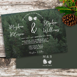 Invitación Foto rústica forestal con Boda natural de las pine