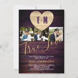 Invitación FOTO Rústica invita a celebraciones de parejas mor